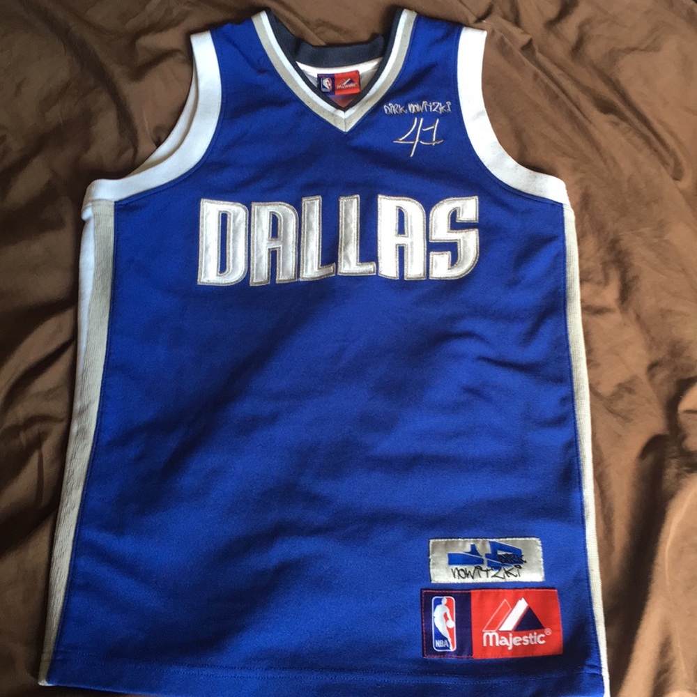 RARE Mavericks #41 Dirk Nowitzki youth jersey